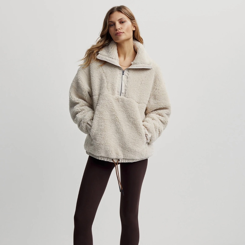 Varley Appleton Half Zip Pullover Fleece Eggnog M